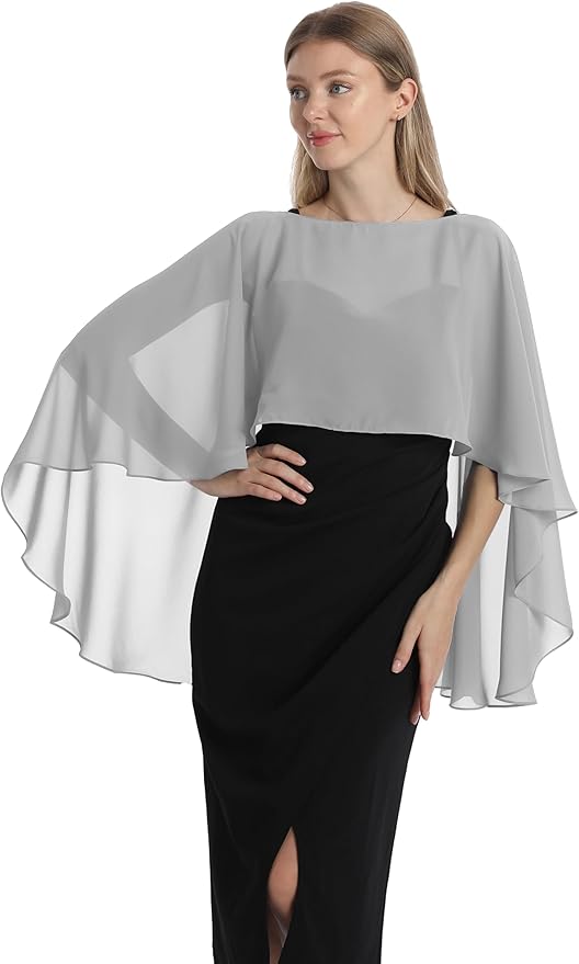 sachin and babi light blue dress Alora Draped Chiffon Cape Mini Dress - Mauve main image 0