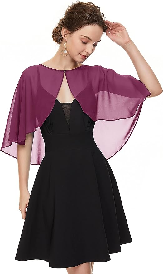 Soft Chiffon Shawls Wraps Shrug for Wedding Evening Dress Cape Cover Up for  Women