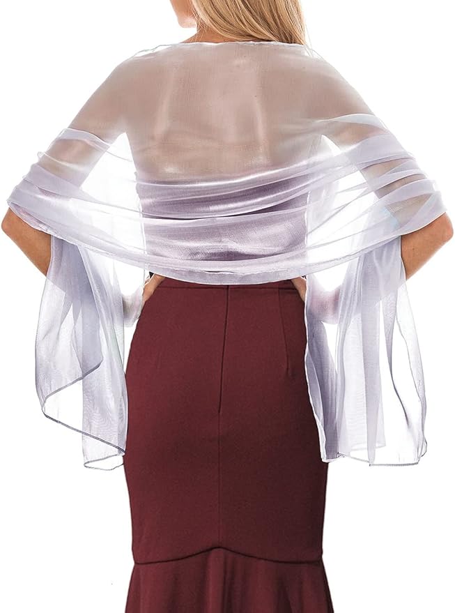 Women's Shawls and Wraps for Evening Dresses Sparkling Wedding Scarf Sheer  Bridal Stole for Bride and Bridesmaid